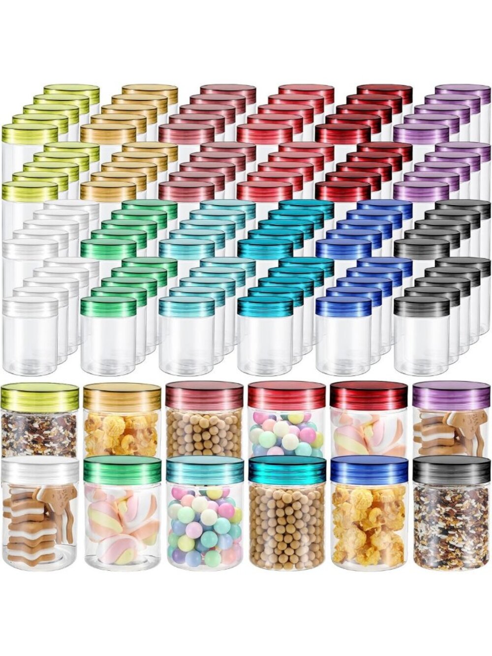 120 Pcs Clear Plastic Jars with Lids - Leakproof Storage for Travel, Creams